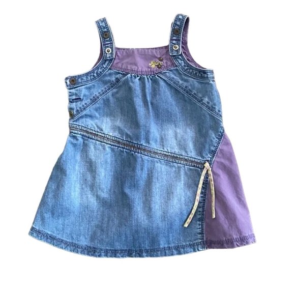 Mexx Colourblock Denim Lightweight Dress 6-9 Months - Picture 2 of 10